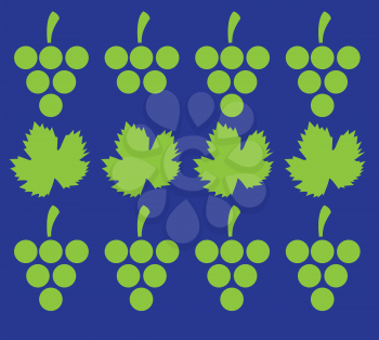 Grapes and Leaves Pattern Background Design. AI 8 supported.