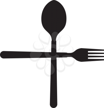 Spoon and Fork Icon Design. Aı 8 supported.