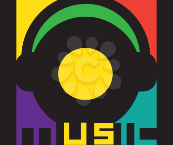 Music Logo Design with Headset. AI 8 supported.