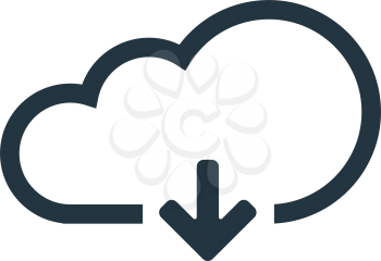 Cloud Computing with Download Icon Design