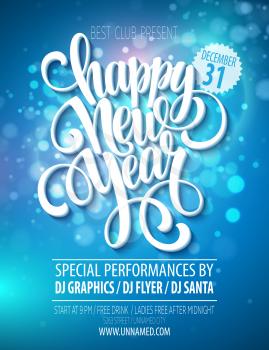 New Year party poster template. Vector illustration EPS 10