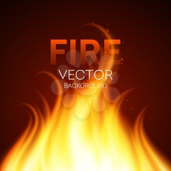 Fire realistic background. Vector illustration EPS 10