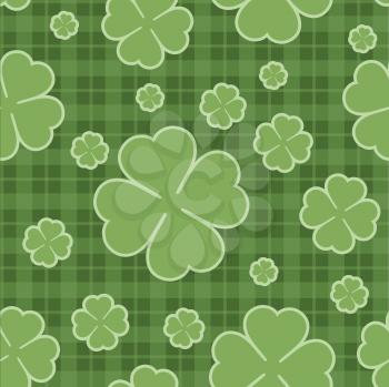 Seamless pattern St. Patricks Day clover leaf. Vector illustration