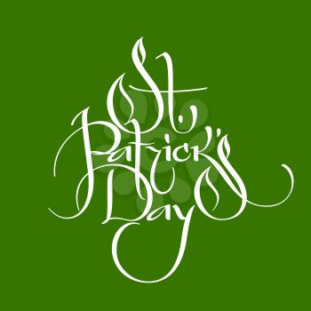 Saint Patrick Day greeting lettering design element. Vector Illustration EPS10