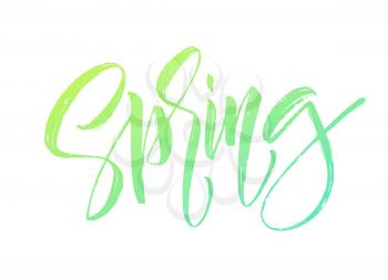 Spring handwritten lettering. Beautiful modern calligraphy. Isolated on white for easy use. Vector illustration EPS10