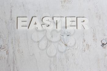 Easter word of white letters on a white background old