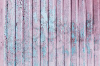 Metal old rusty grunge aluminum background with paint blue ,gray ,pink