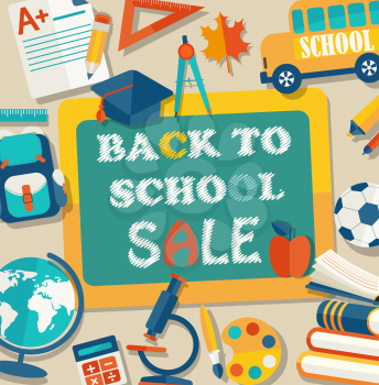 Back to School. Vector Illustration in flat style, eps10.