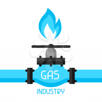 Gas control valve. Industrial illustration in flat style.