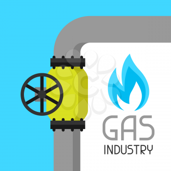 Gas control valve. Industrial illustration in flat style.