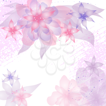 Card or invitation with abstract floral background.