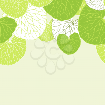 Fresh green leaves background - vector illustration.