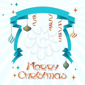 Vector Merry Christmas background in retro style.