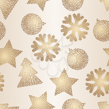 Christmas and Holidays seamless pattern. Vector illustration.