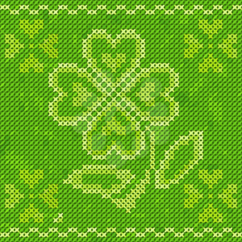 Saint Patrick's day embroidery cross-stitch greeting card.