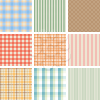 Set of 9 seamless abstract retro pattern.