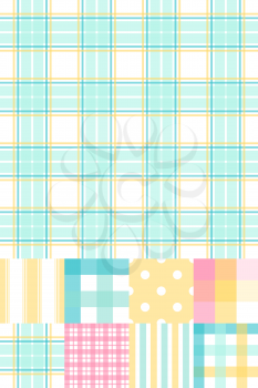 Set of 9 seamless abstract retro pattern.