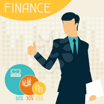 Finance infographics. Conceptual banking and business background.