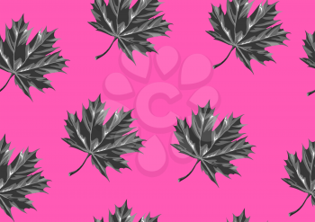 Seamless pattern with maple leaves. Decorative ornament.