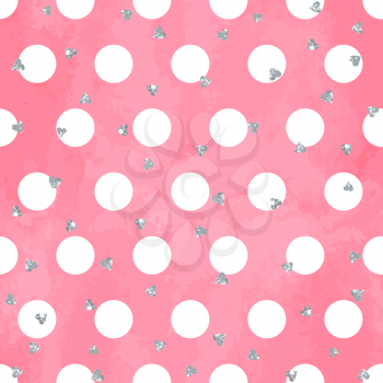 Abstract seamless pattern on aquarelle background with circles.