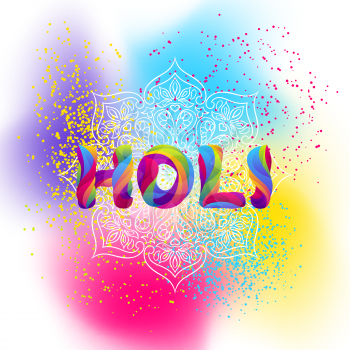 Happy Holi colorful background. Party banner for celebration or festival.