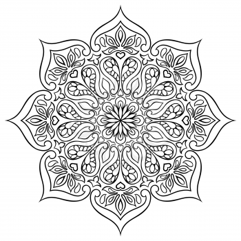 Indian ornamental mandala. Ethnic folk ornament. Hand drawn pattern.