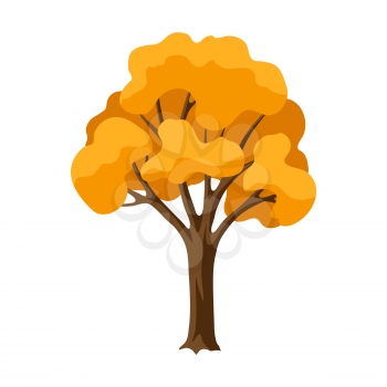 Autumn stylized tree. Natural abstract decorative illustration.
