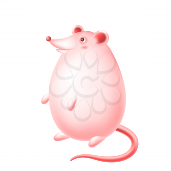 Cute happy cartoon rat character. Gradient mesh illustration.