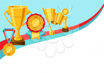 Awards and trophy illustration. Reward background for sports or corporate competitions.