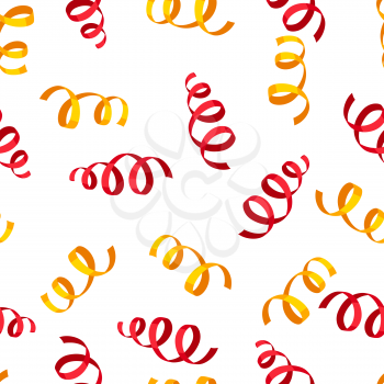 Seamless pattern with carnival streamers. Illustration for parties, traditional holiday or festival.