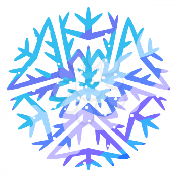 Winter abstract snowflake. Christmas or New Year illustration.