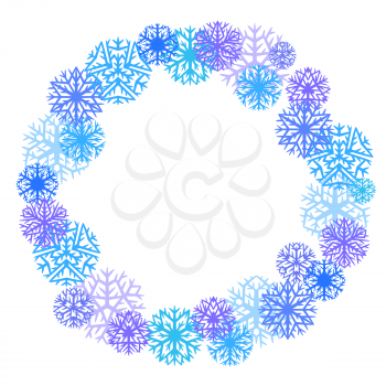 Winter frame with snowflakes. Christmas or New Year illustration.