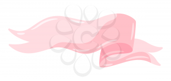 Illustration of pink ribbon. Stylized picture for decoration children holiday and party.