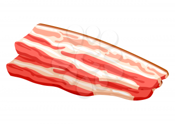 Illustration of bacon slices. Adversting icon or image for butcher shops and industries.