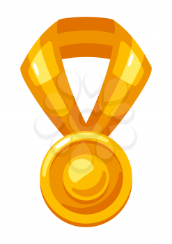 Gold medal icon. Illustration of award for sports or corporate competitions.