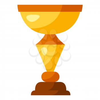 Illustration of gold cup. Award or trophy for sports or corporate competitions.