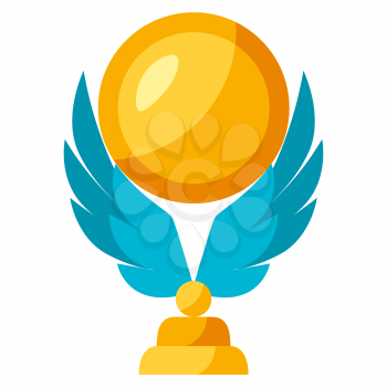 Illustration of gold prize. Award or trophy for sports or corporate competitions.