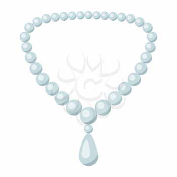 Illustration of pearl chain. Beautiful jewelry precious necklace.