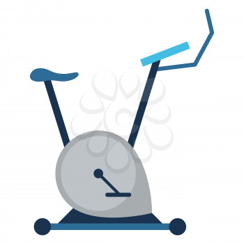 Icon of exercise bike. Stylized sport equipment illustration. For training and competition design.