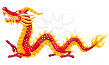 Illustration of Chinese dragon. Asian tradition symbol. Talisman and holiday decoration.