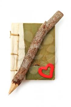Natural pencil and note pad. Element of design. 
