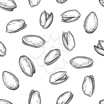 Seamless pattern with pistachio nuts.