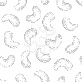 Seamless pattern with cashew nuts