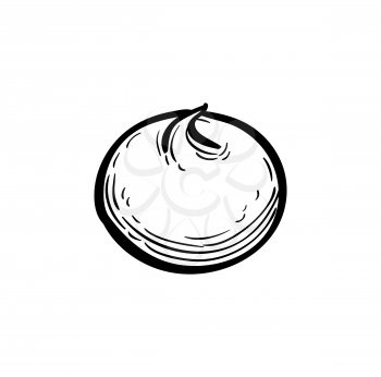 Meringue. Ink sketch isolated on white background. Hand drawn vector illustration. Retro style.