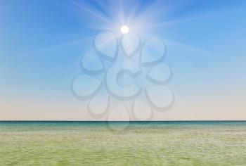 Beautiful sunny sky against the backdrop of the sea. design element