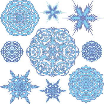 Collection of snowflakes (set of snowflakes).