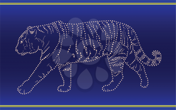 Graceful dark blue tape with a tiger.