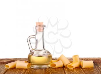 raw pasta and food vegetable isolated at white background