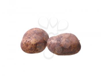 potato isolated on white background close up