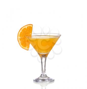 Orange cocktail with splashes. Vector illustration